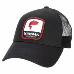 Simms Bass Patch Trucker Black