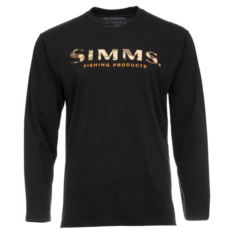 Simms Logo Shirt LS Black 3 Simms Logo Shirt LS Black