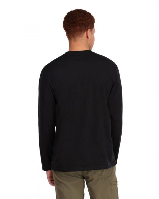 Simms Logo Shirt LS Black 4 Simms Logo Shirt LS Black - Afbeelding 2