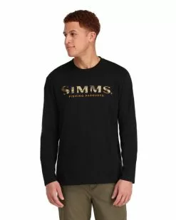Simms Logo Shirt LS Black 8 Simms Logo Shirt LS Black -Simms Winkel 13626 001 30r 3